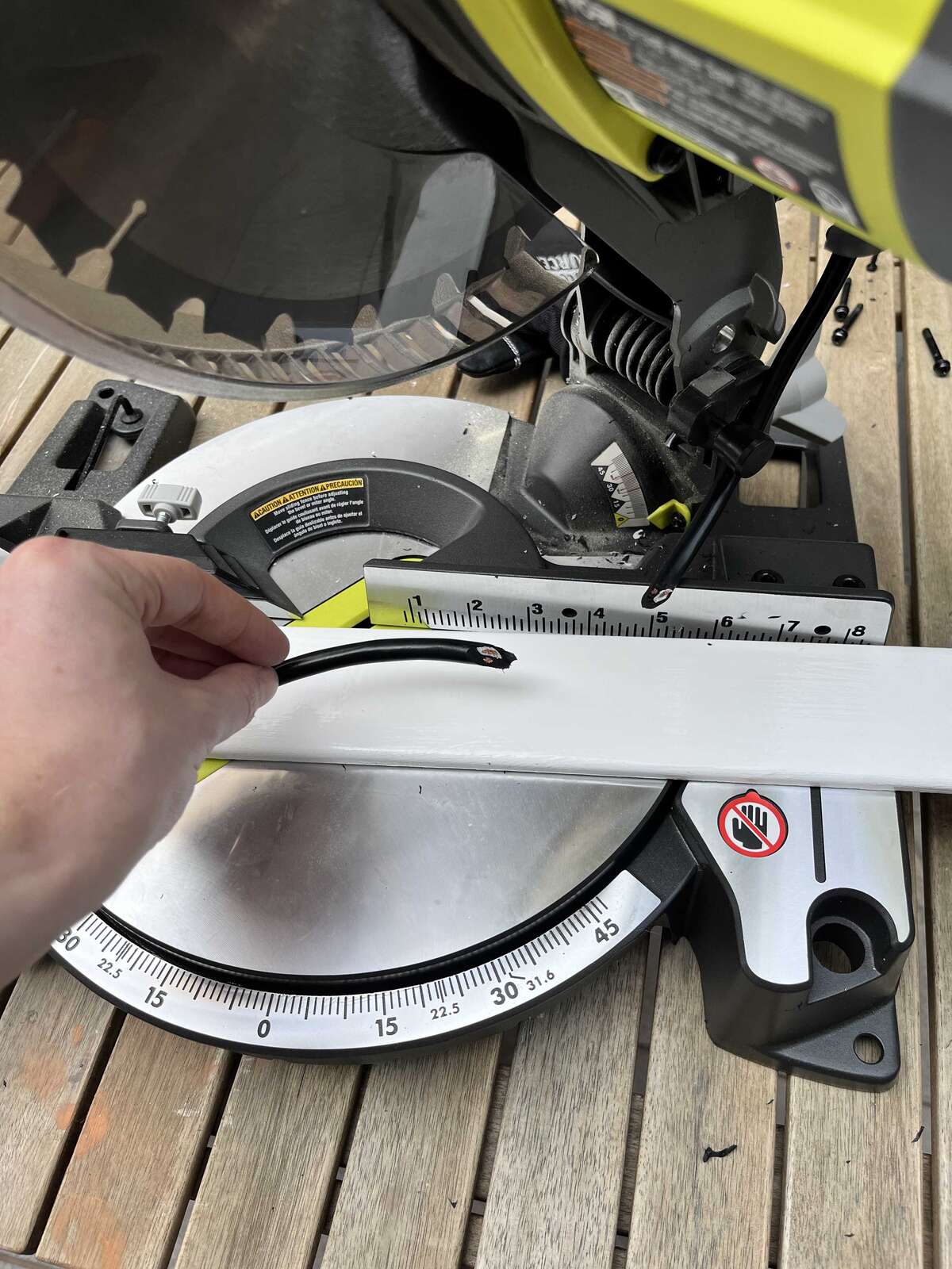 Chop saw cord cut