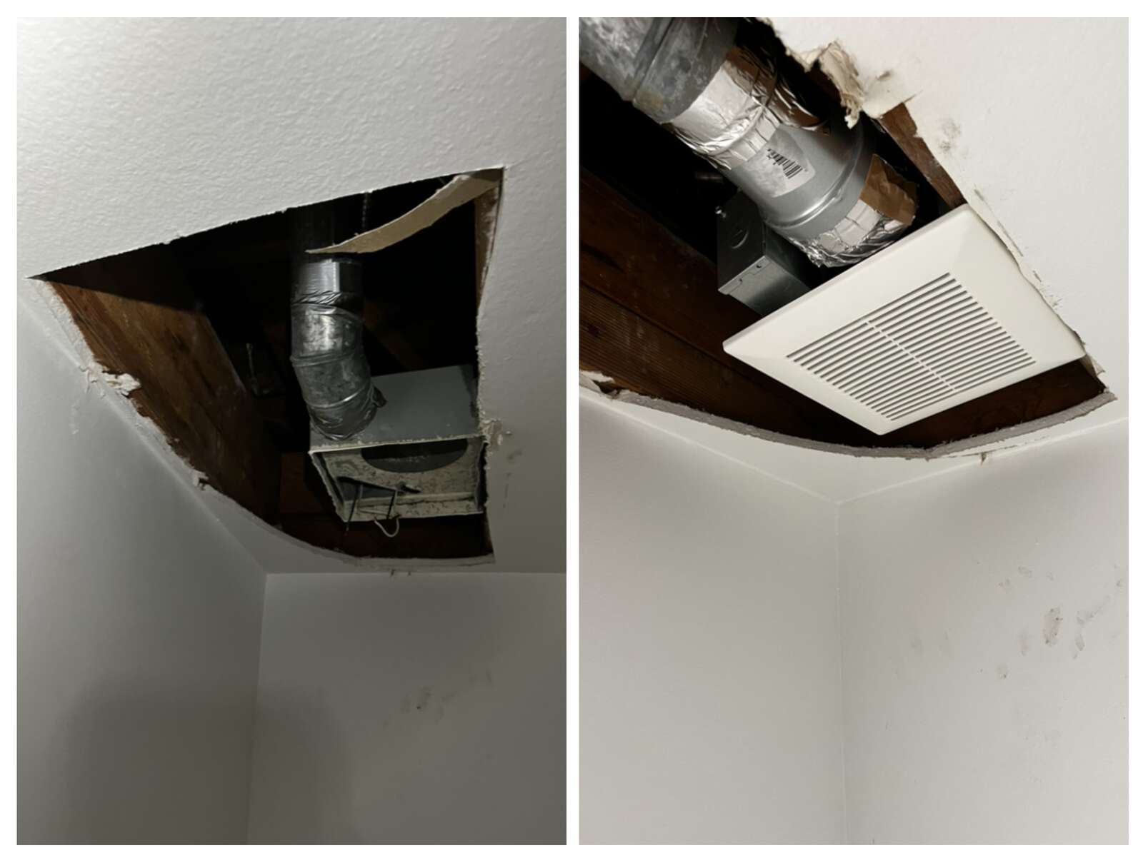 Exhaust fan before/after